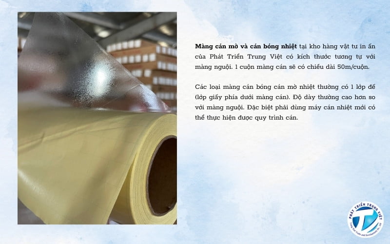 Màng cán mờ và cán bóng sử dụng nhiệt